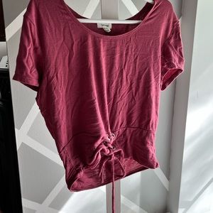 Pink cropped T shirt